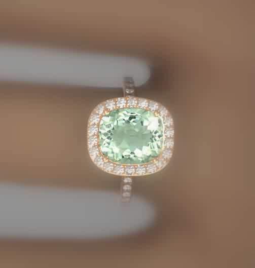 Green aquamarine engagement rings