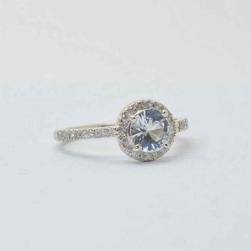 natural white sapphire engagement rings